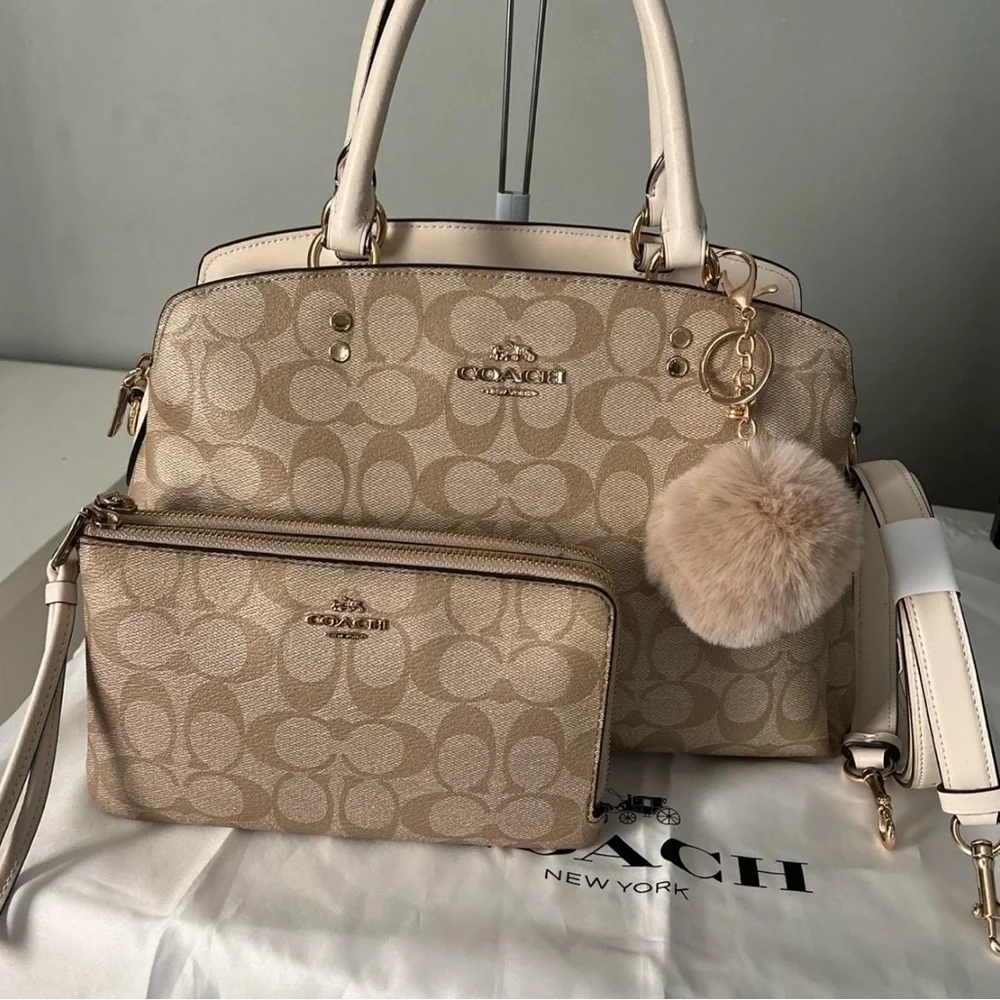 Coach Large Lillie Satchel and Matching Wristlet Set